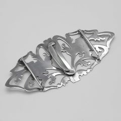 Art Nouveau Antique Sterling Silver Nurses Belt Buckle from 1901