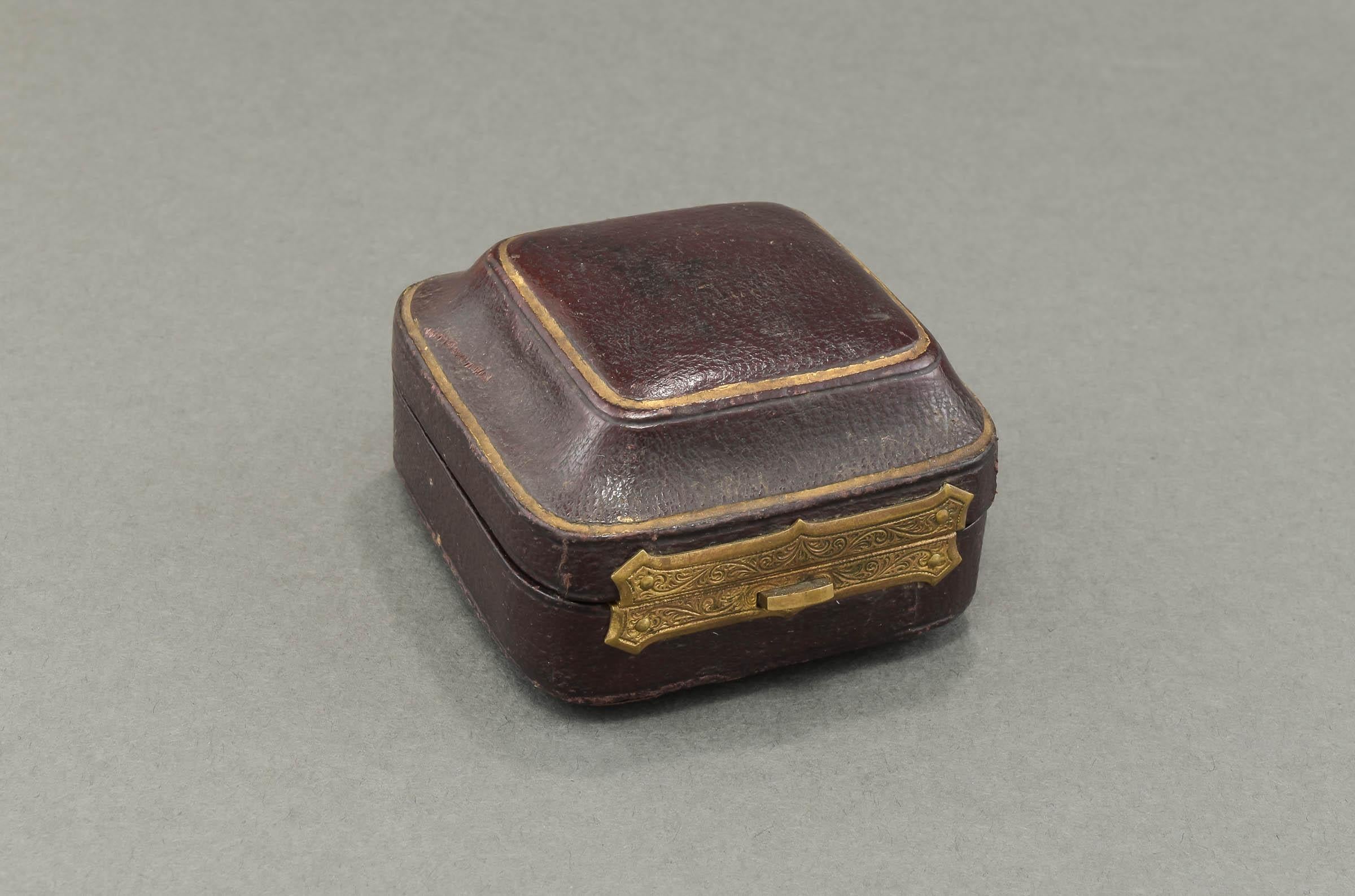 Women's or Men's Art Nouveau Antique Swiss 14K Gold Pocket Watch with Old Cut Diamonds in Box