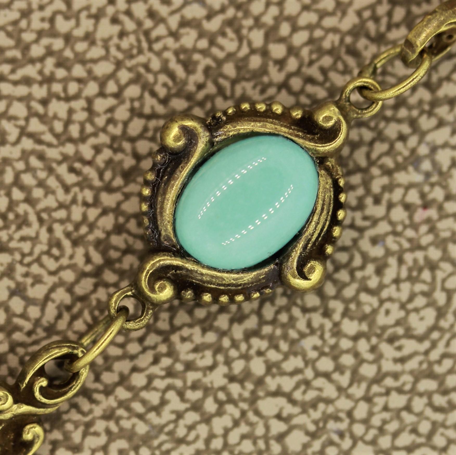 Art Nouveau Antique Turquoise Gold Filigree Bracelet In Excellent Condition For Sale In Beverly Hills, CA