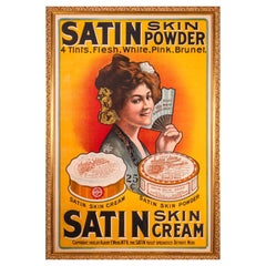 Art Nouveau Antique Vintage Lithograph Satin Skin Powder by Albert F Wood 1903