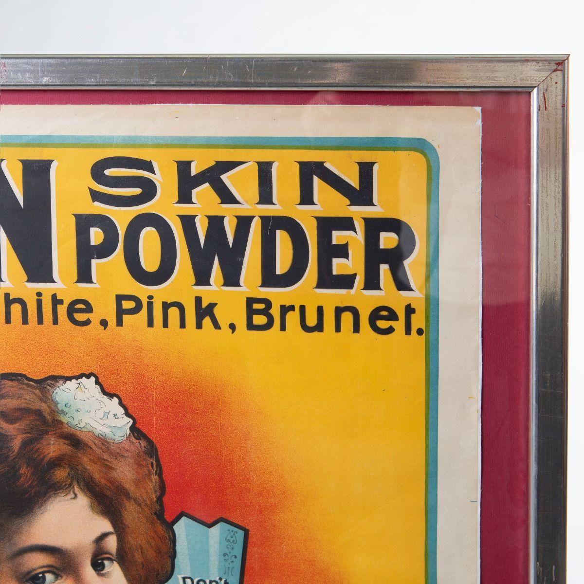 Jugendstil Antike Vintage Lithographie Satin Skin Powder von Albert F. Wood (amerikanisch) im Angebot