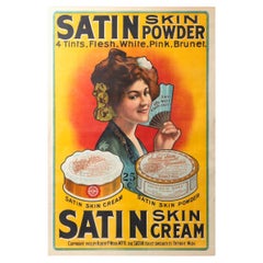 Art Nouveau Antique Vintage Lithograph Satin Skin Powder by Albert F. Wood