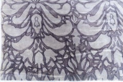 Art Nouveau Arabesque Dark Gray Art-Style Carpet "Lilac Arabesque"