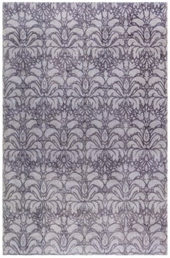Art Nouveau Arabesque Dark Gray Art-Style Rug "Lilac Arabesque"