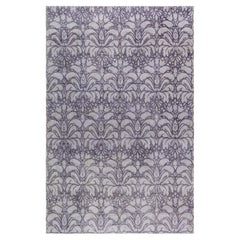 Teppich im Jugendstil mit Arabeskenmuster, dunkelgrau, „Lilac Arabesque“