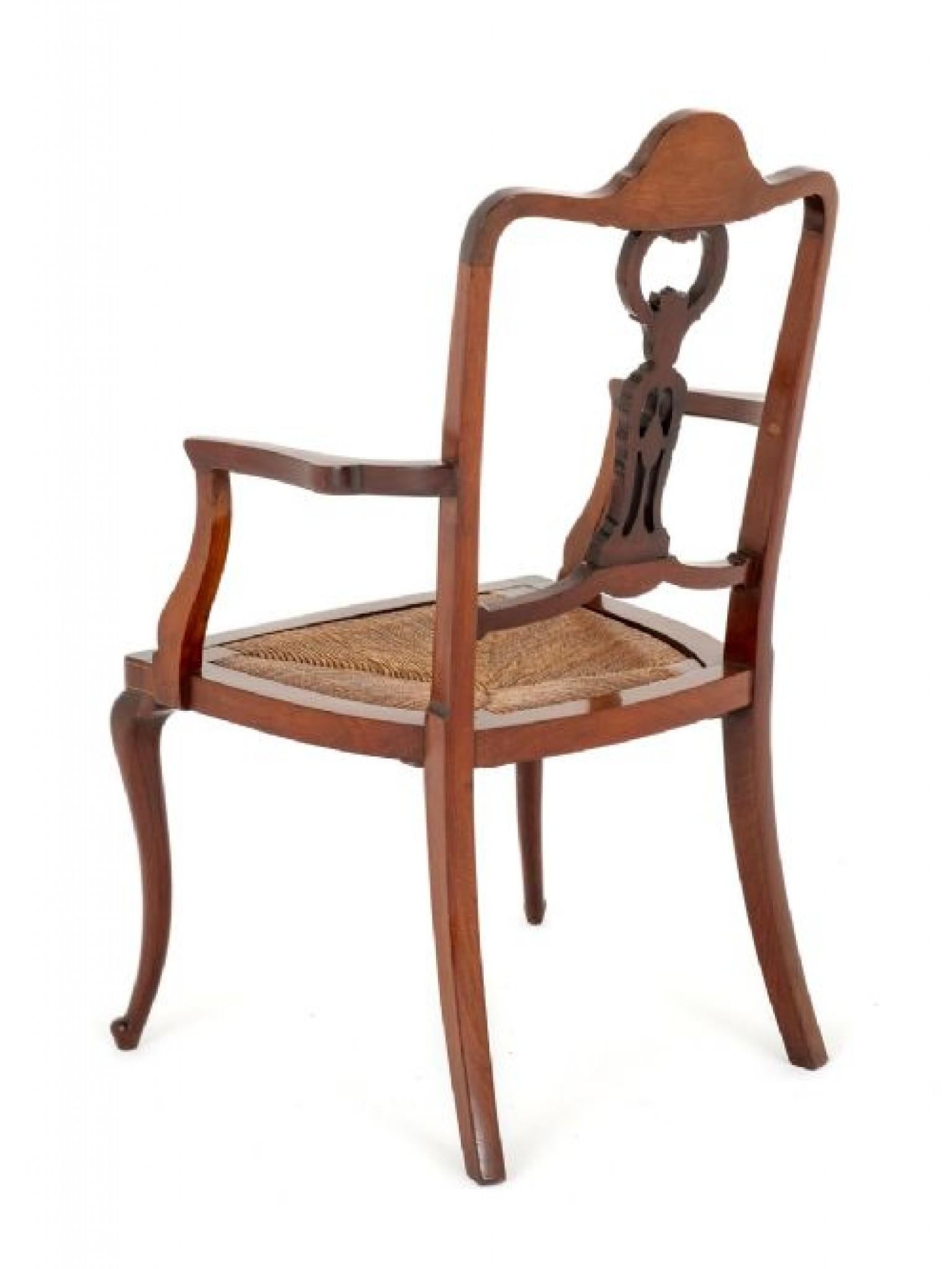 Art Nouveau Arm Chair Inlay Mahogany, 1900 6