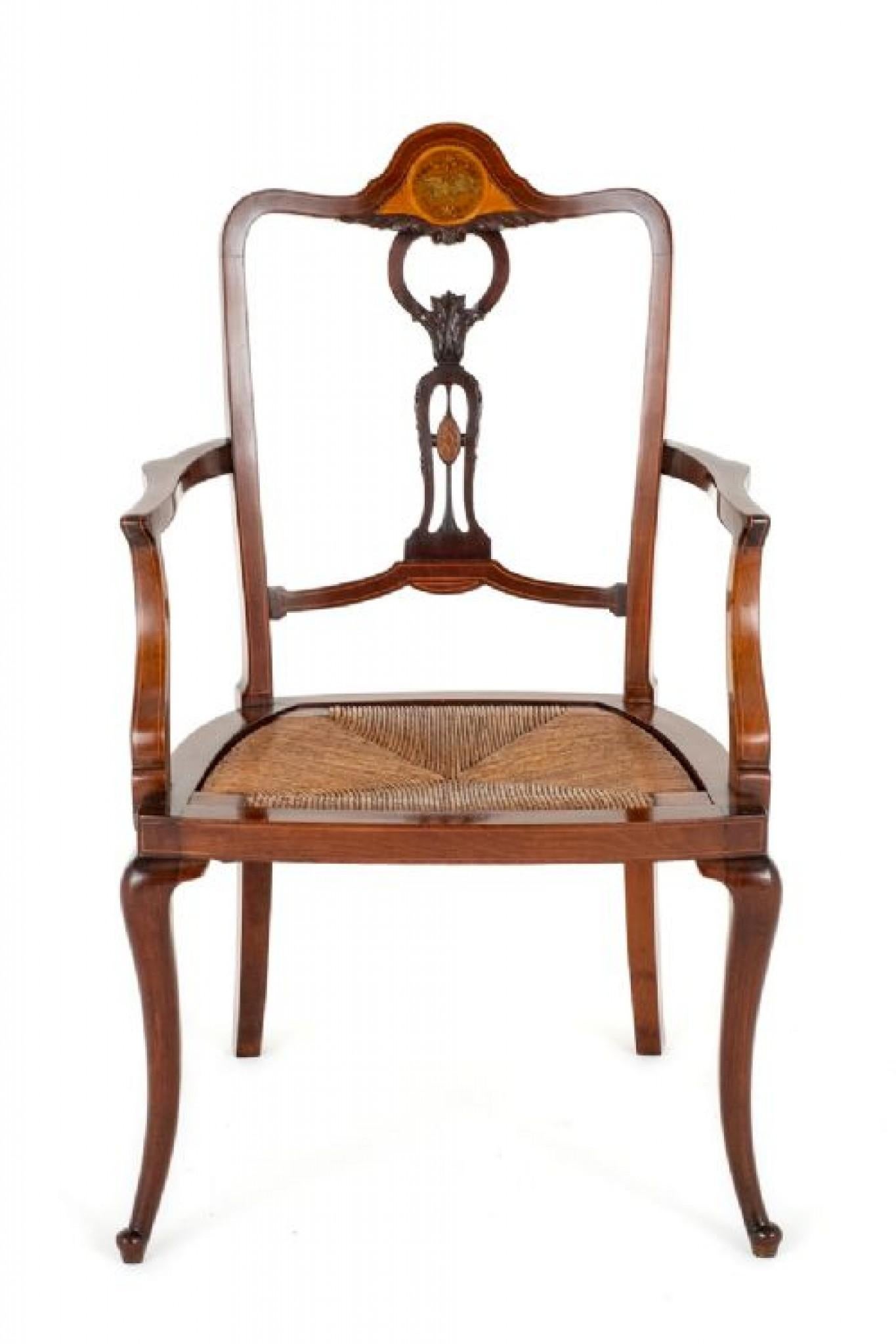 Art Nouveau Arm Chair Inlay Mahogany, 1900 1