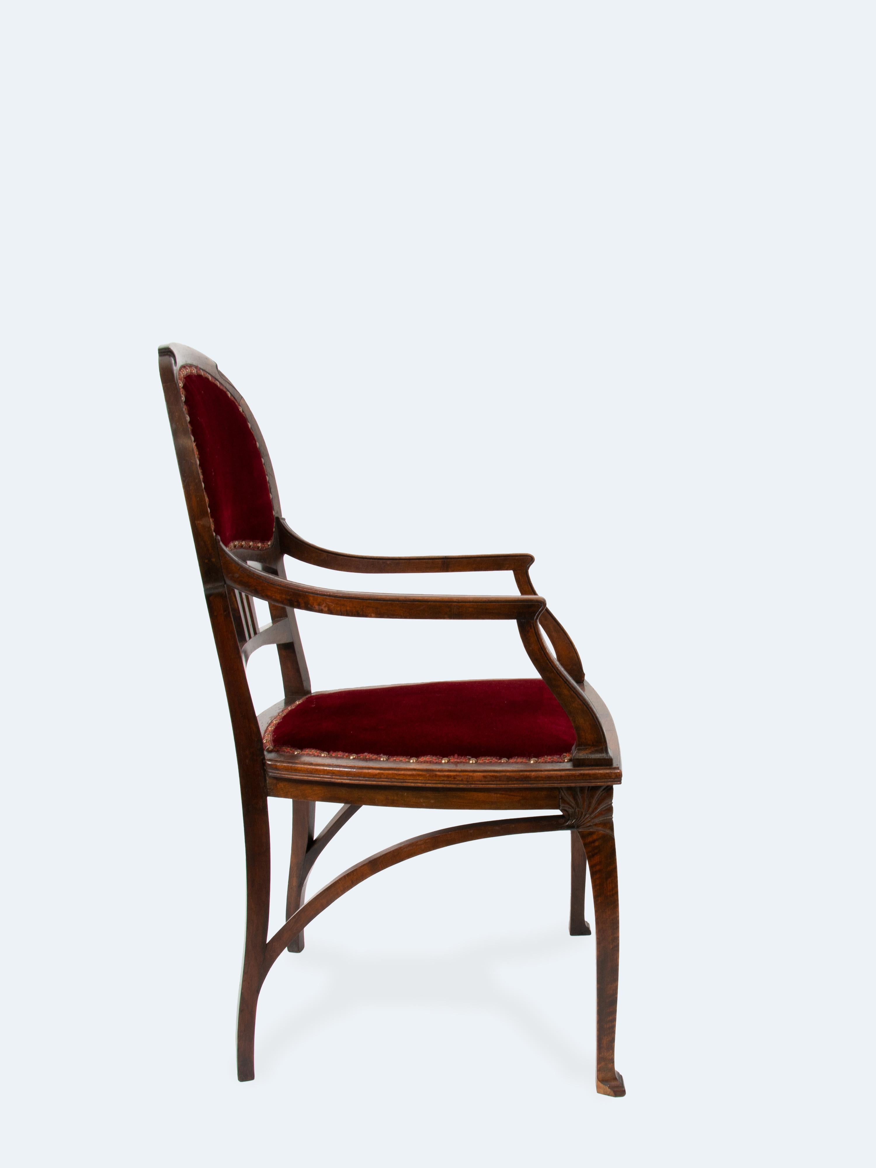 Jugendstilsessel von Henry van de Velde, um 1900-1910 (Art nouveau) im Angebot