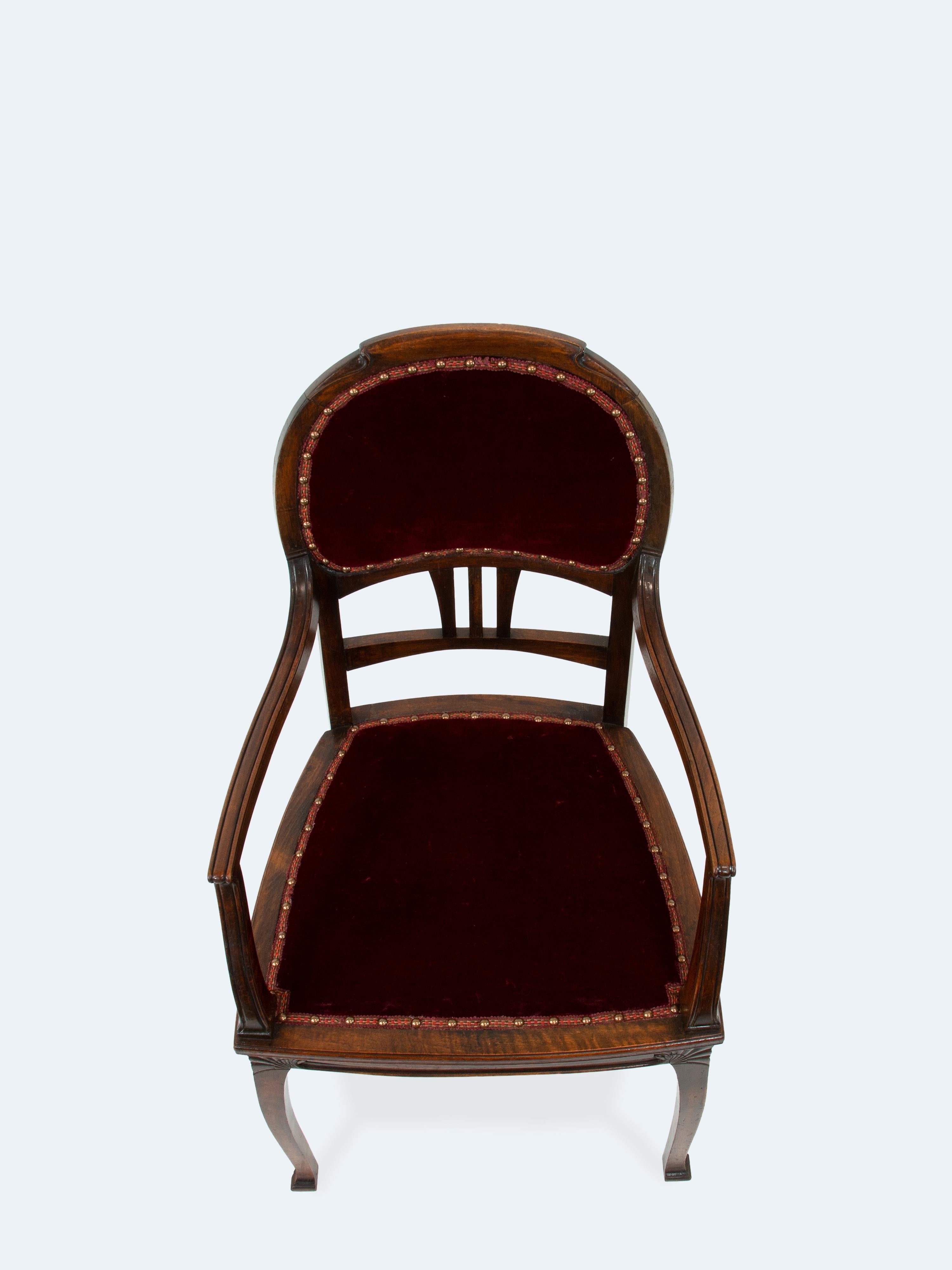 Jugendstilsessel von Henry van de Velde, um 1900-1910 im Zustand „Gut“ im Angebot in Reichenschwand, DE