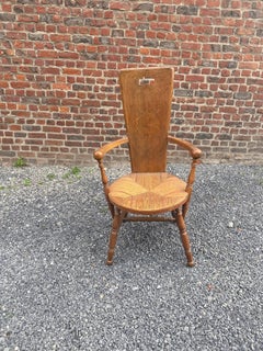 Sillón Art Nouveau en Bis y Paja, Francia circa 1900