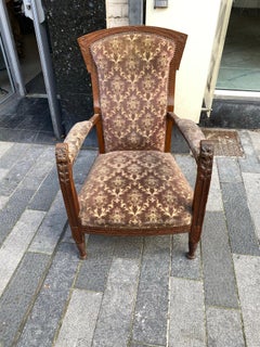 Sillón Art Nouveau de Roble circa 1900