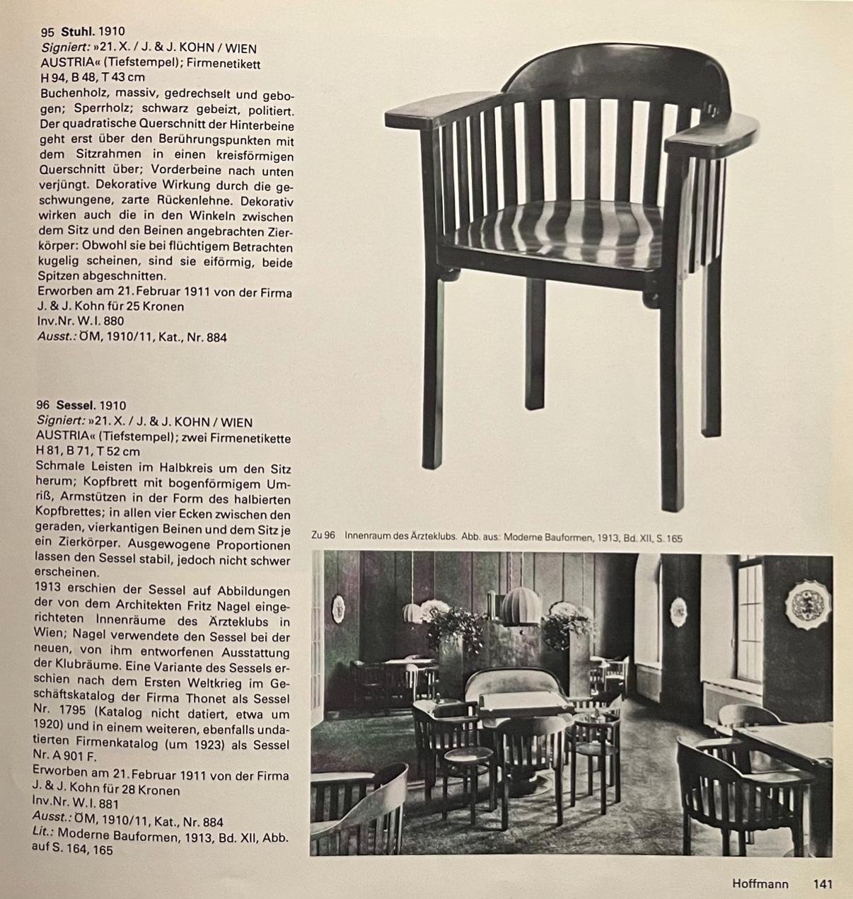 Fauteuil Art Nouveau, J. Hoffmann pour J.J.Kohn (