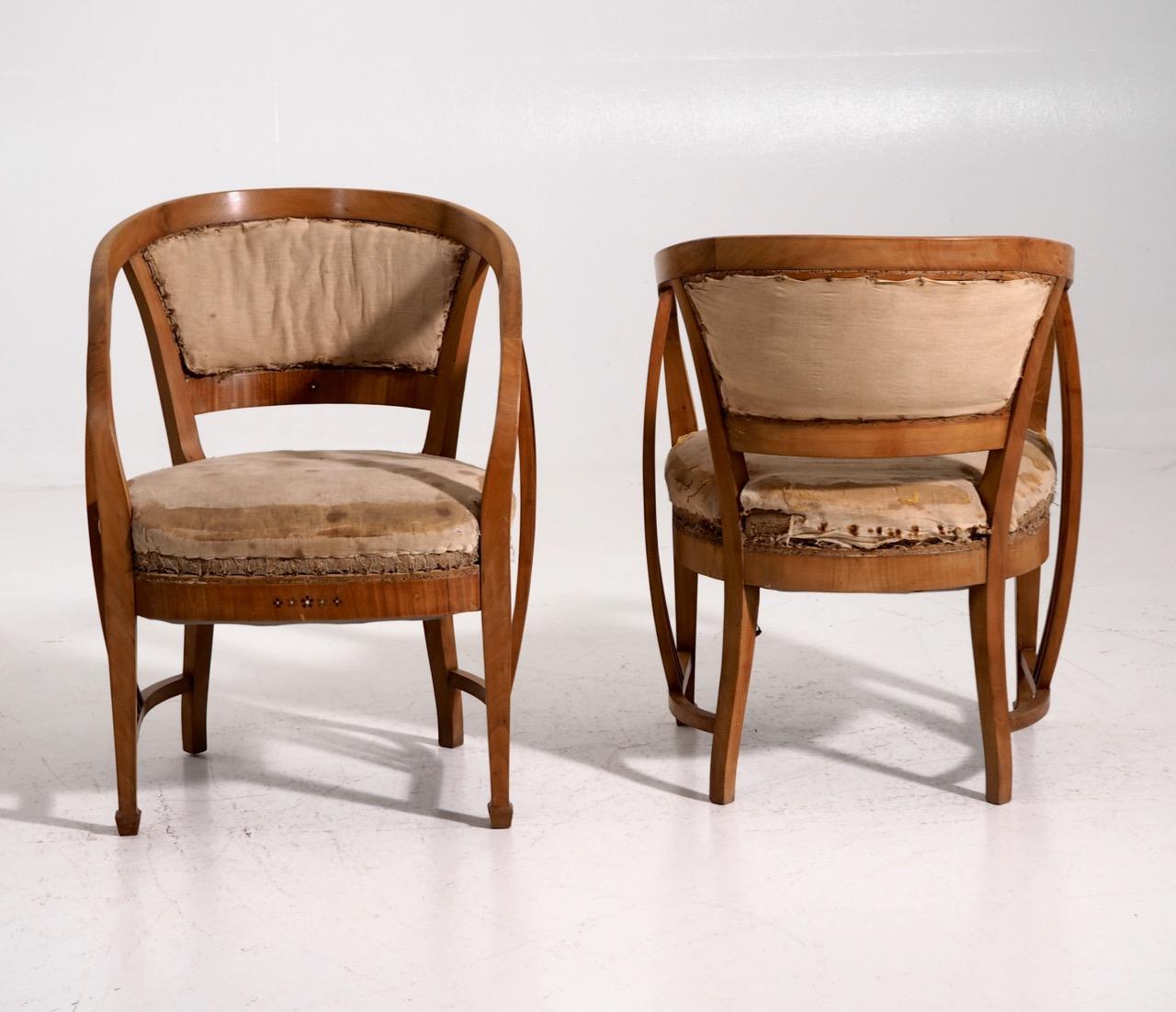 Art Nouveau Armchairs, circa 1905 For Sale 2