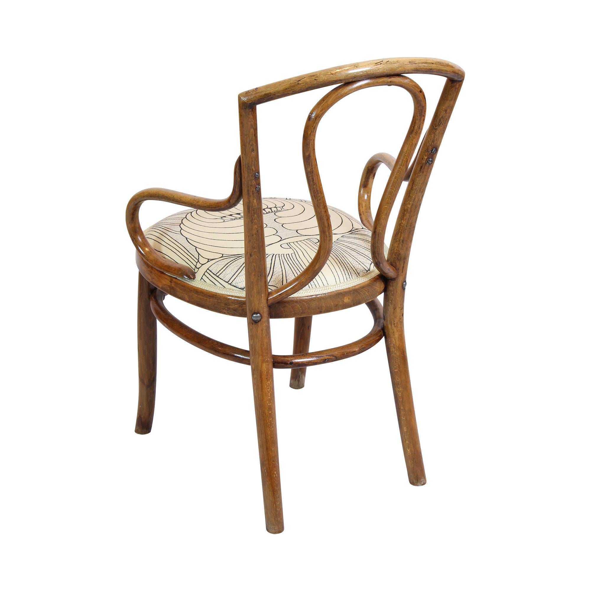 Polished Art Nouveau Around 1900 Bentwood Armchair For Sale