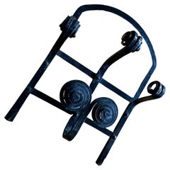 Art Nouveau Art Deco black painted wrought iron coat rack, Europe, 1900 to 1930s