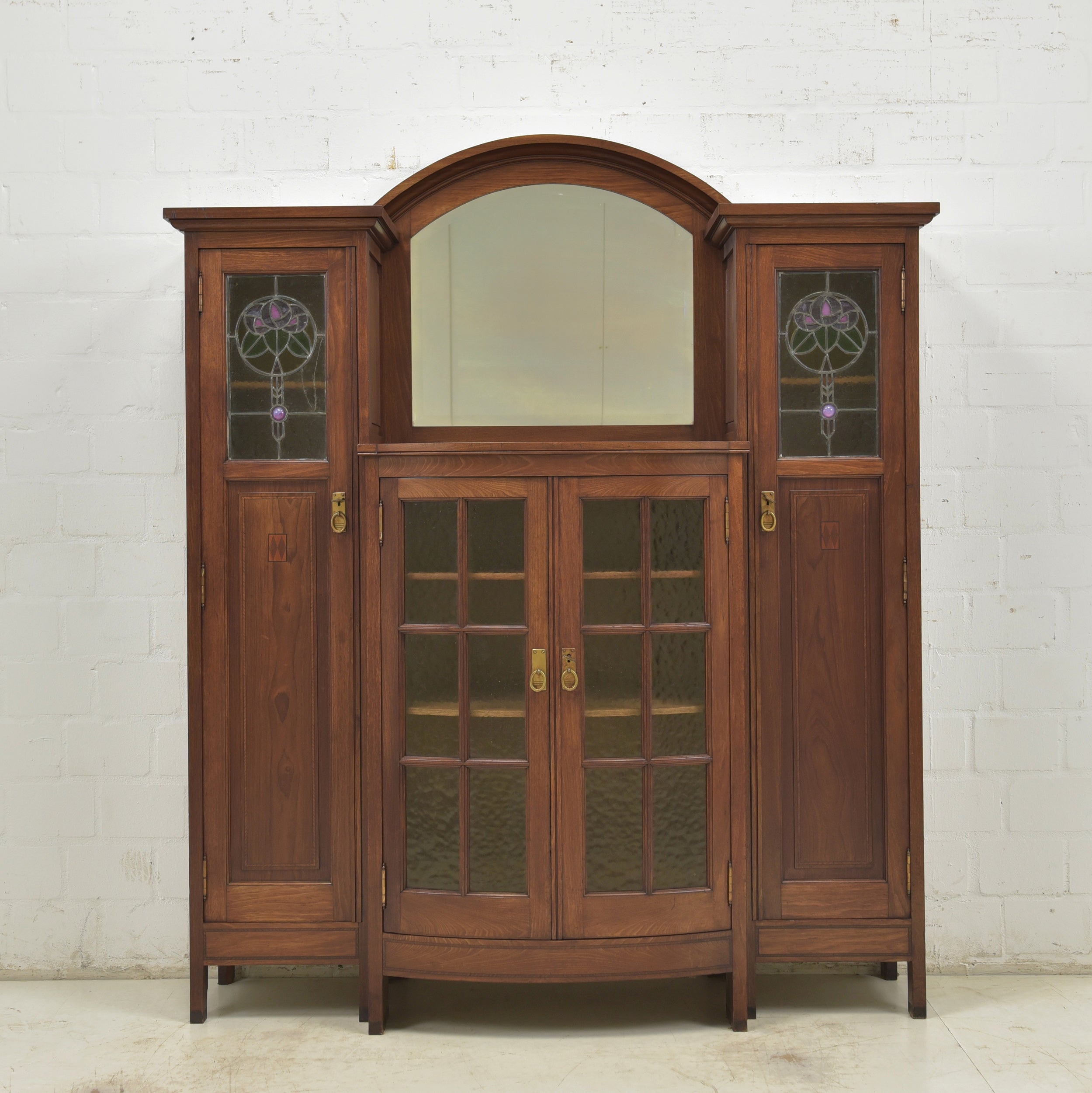Art Nouveau / Art Deco Display / Buffet in Walnut, 1920 For