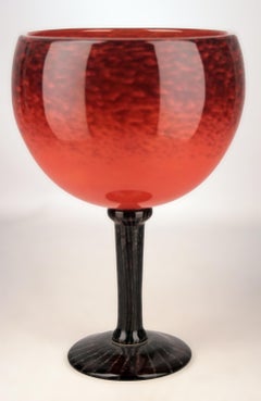 Art Nouveau/Art Déco French Art Glass Footed Vase by German Charles Schneider