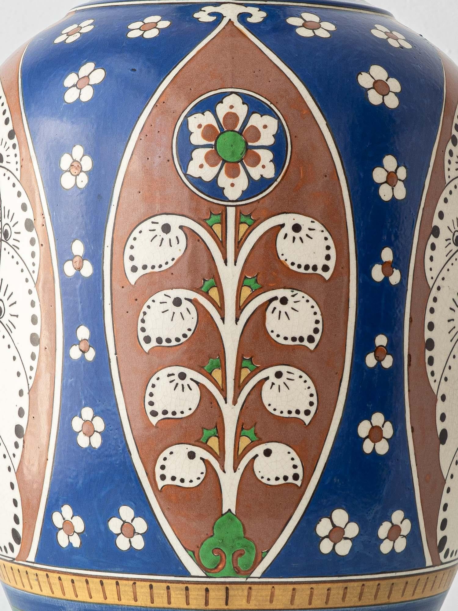Ceramic Art Nouveau–Art Deco Monumental Lindus Vase, Arnhemsche Fayencefabriek, 1910s For Sale