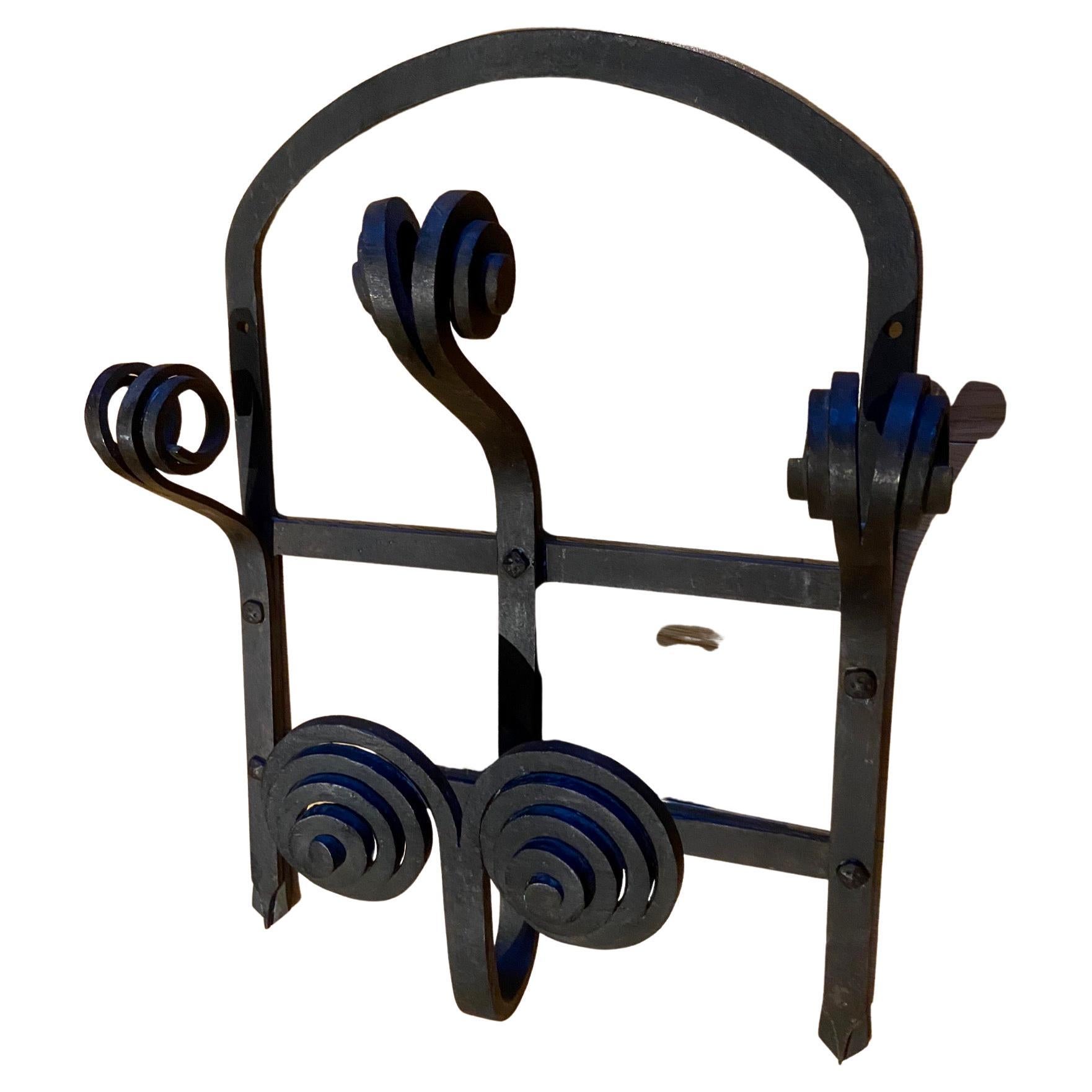 Art Deco Nouveau black finished wrought iron coat rack, Europe, 1900 - 1930 For Sale 2