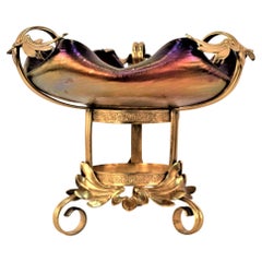 Art Nouveau Art Gall Bowl with Gilt Bronze Mounting Base