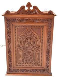 Art Nouveau Arts & Crafts Kerfschnitt Wall Cabinet, 1900s