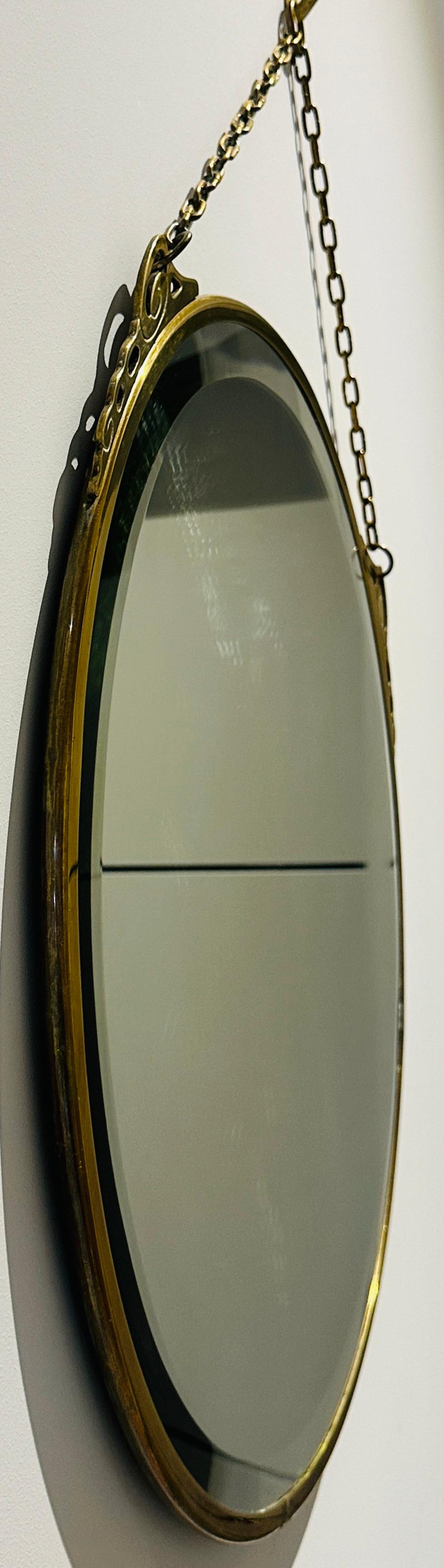 Miroir Art Nouveau Arts & Crafts Style Verre Biseauté Laiton Rose Or Bon état - En vente à London, England