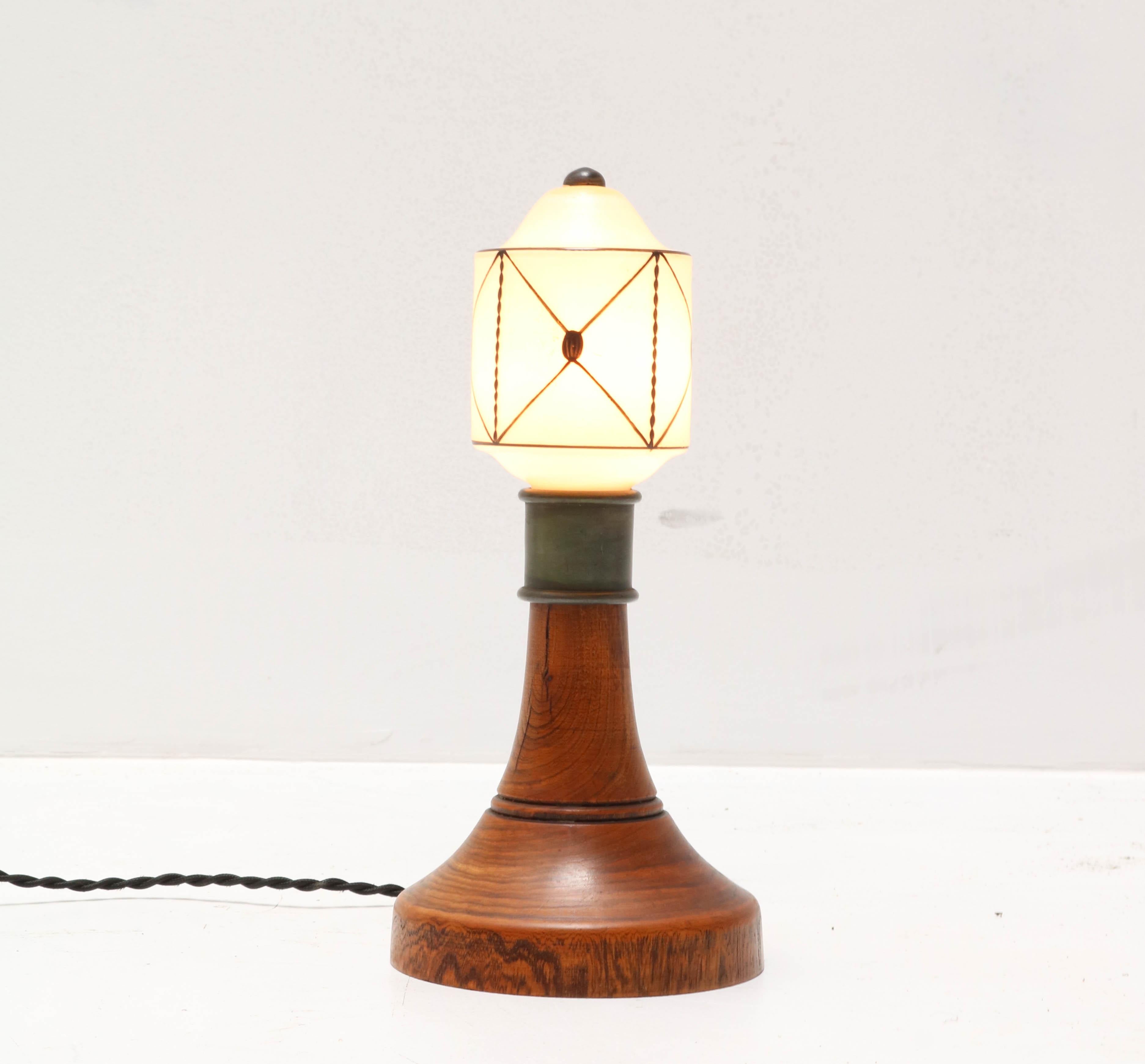 Brass Art Nouveau Arts & Crafts Table Lamp, 1900s