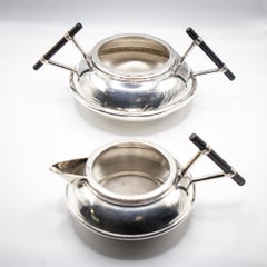 Art Nouveau Aspreys Christopher Dresser Silver Milk & Sugar