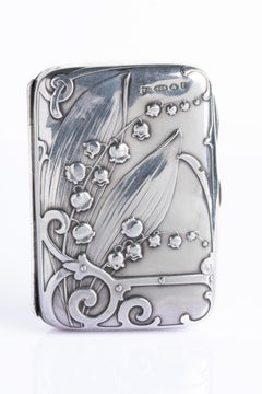 Portasigarette d'argento Art Nouveau Attribuito a Charles Murat