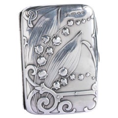 Art Nouveau Attribué à Charles Murat Etui à Cigarettes en Argent Sterling