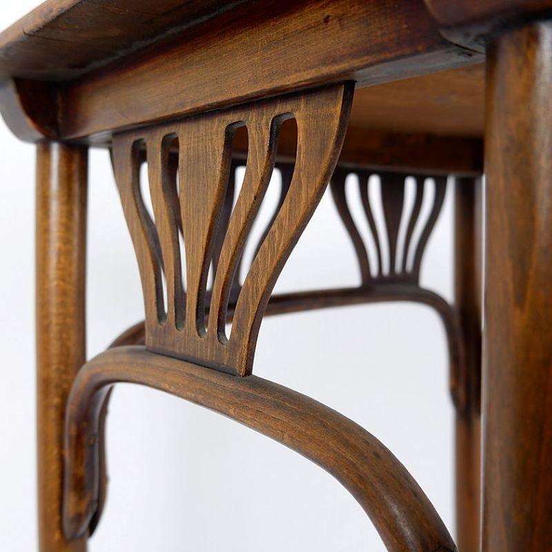Art Nouveau Austrian Bentwood Small, Palm Side Table by Jacob and Joseph Kohn 6