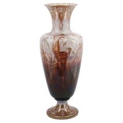 Antique Art Nouveau Austrian Gerbing Majolica Floor Vase