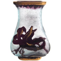 Art Nouveau Baccarat Crystal Cameo and Gilded Lily Vase