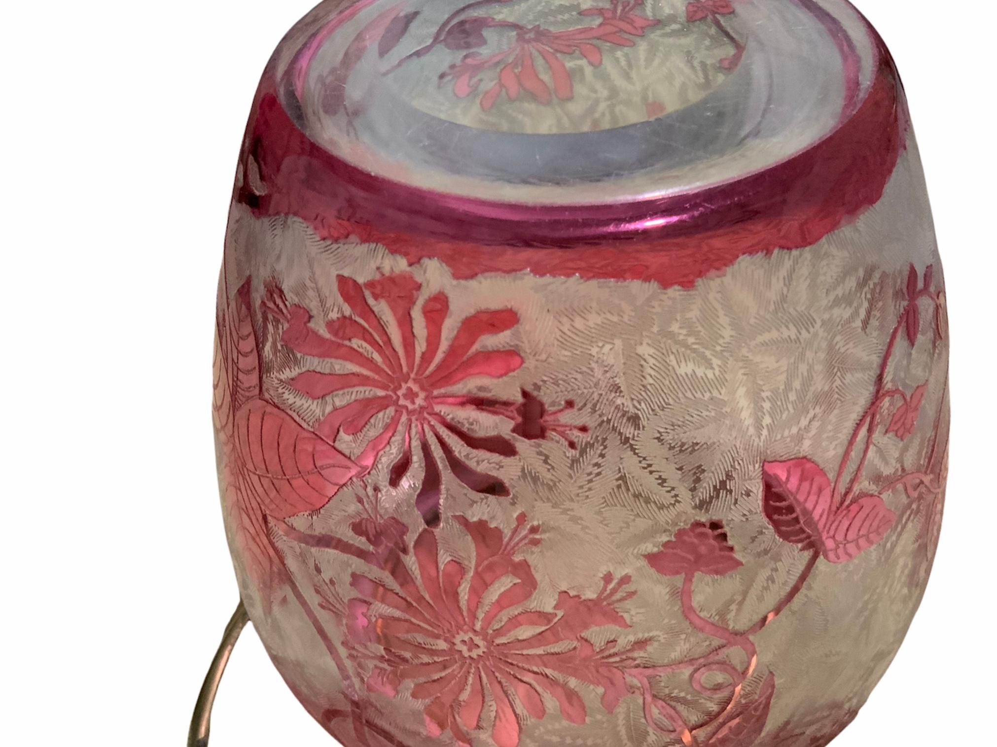Art Nouveau Baccarat Crystal Cookie Lidded Jar/Bowl 1