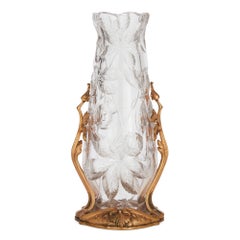 Vintage Art Nouveau Baccarat Crystal Vase with Ormolu Base