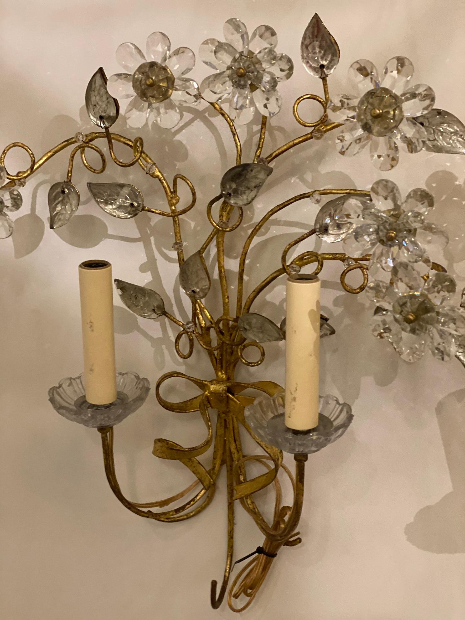 Art Nouveau Bagues Floral Design Sconces, 1920s  In Good Condition In New York, NY