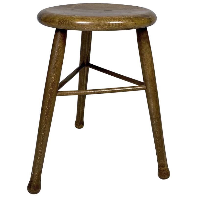 Tabouret tripode Art Nouveau en chêne, années 1910, Autriche en vente