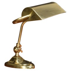 Art Nouveau Bankers Brass Desk Lamp