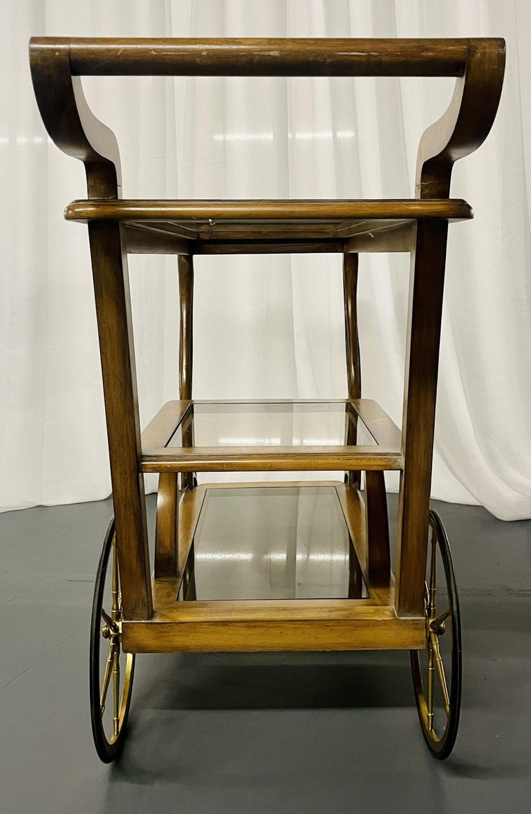 Art Nouveau Bar Cart, Rolling Cart, Serving Cart, Casters, Storage For