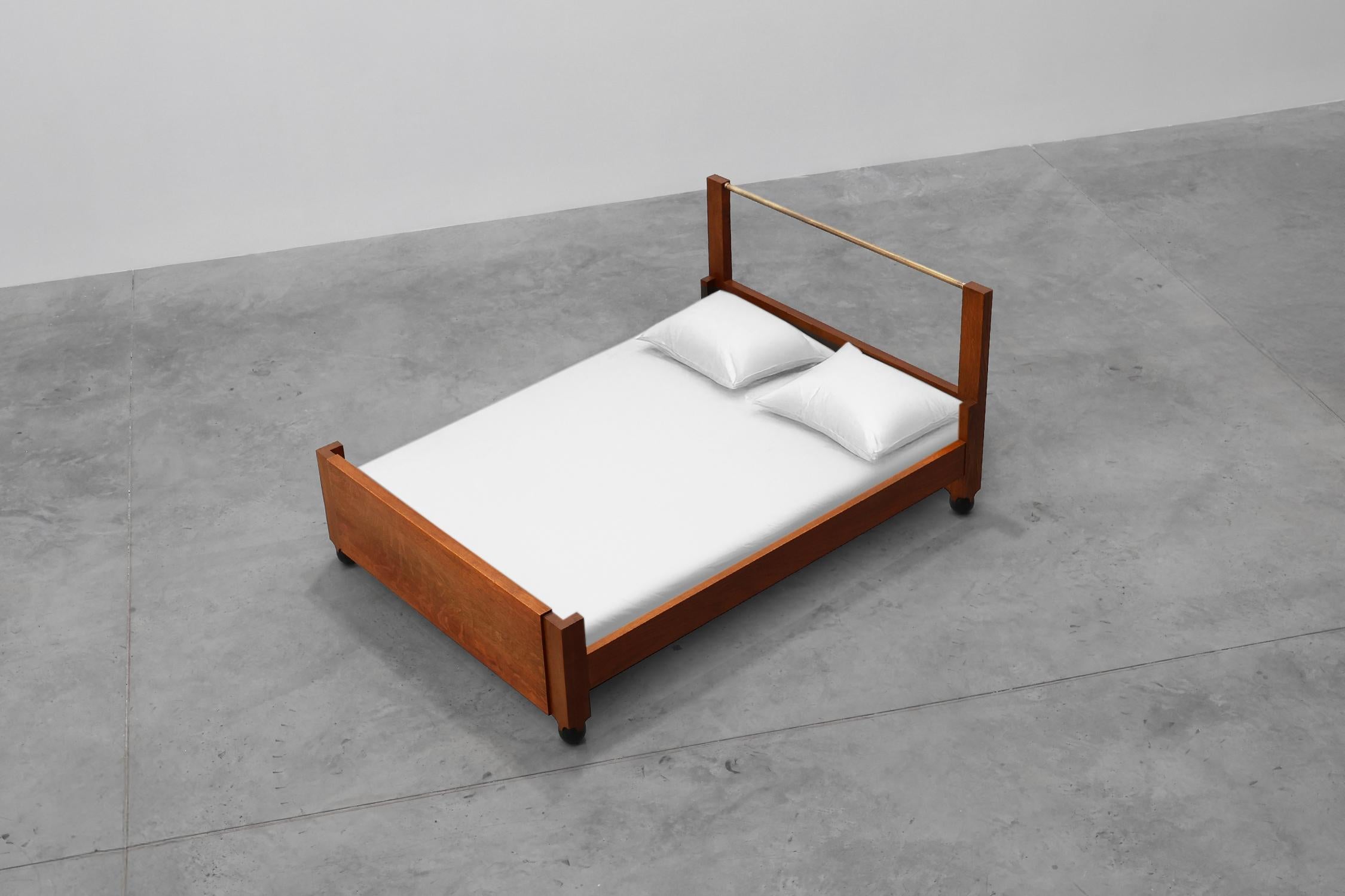 Metal Art Nouveau bed frame attributed to De Coene, Belgium ca. 1905 For Sale