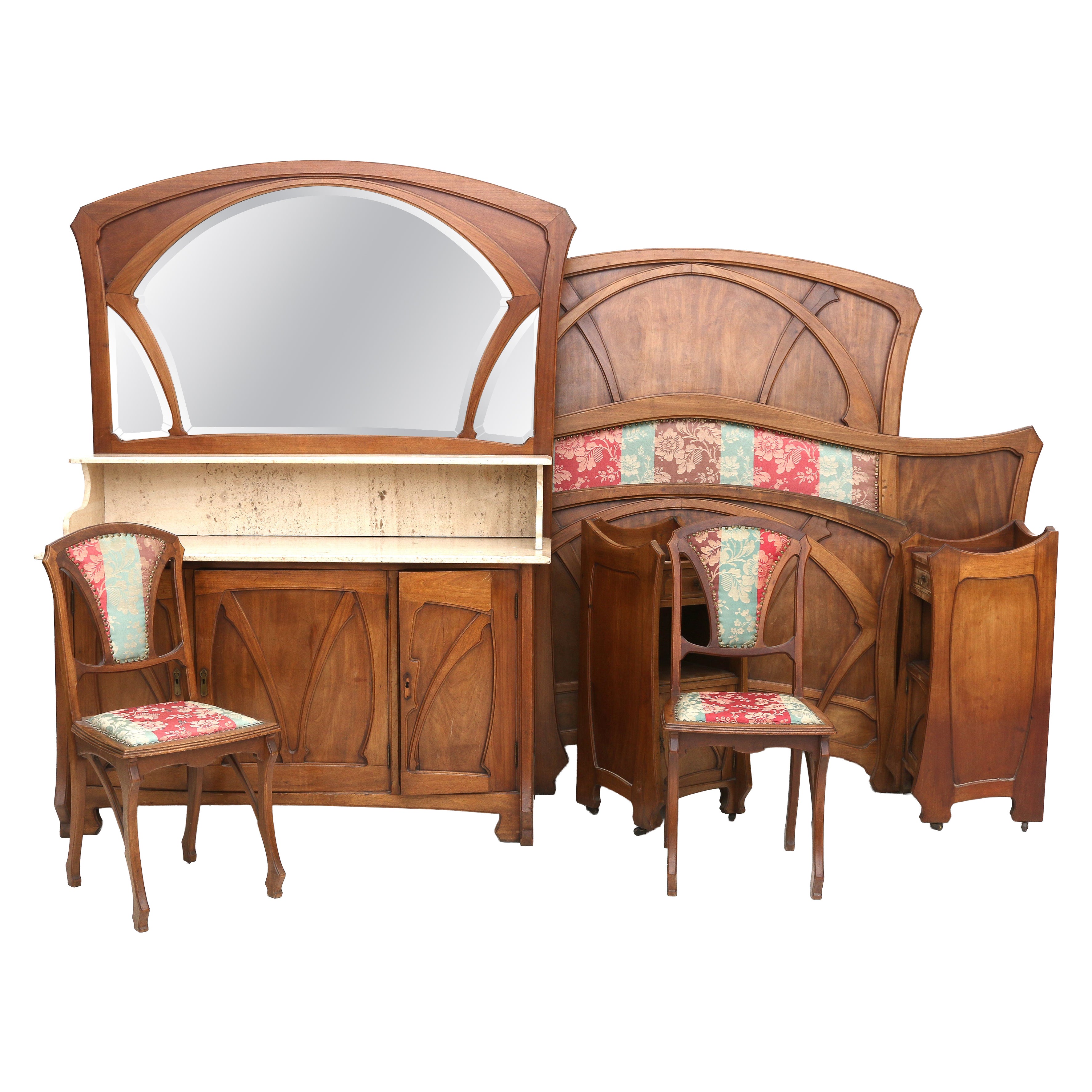 Art Nouveau Bedroom Suite Attr. to Gustave Serrurier-Bovy, Belgium, circa 1900