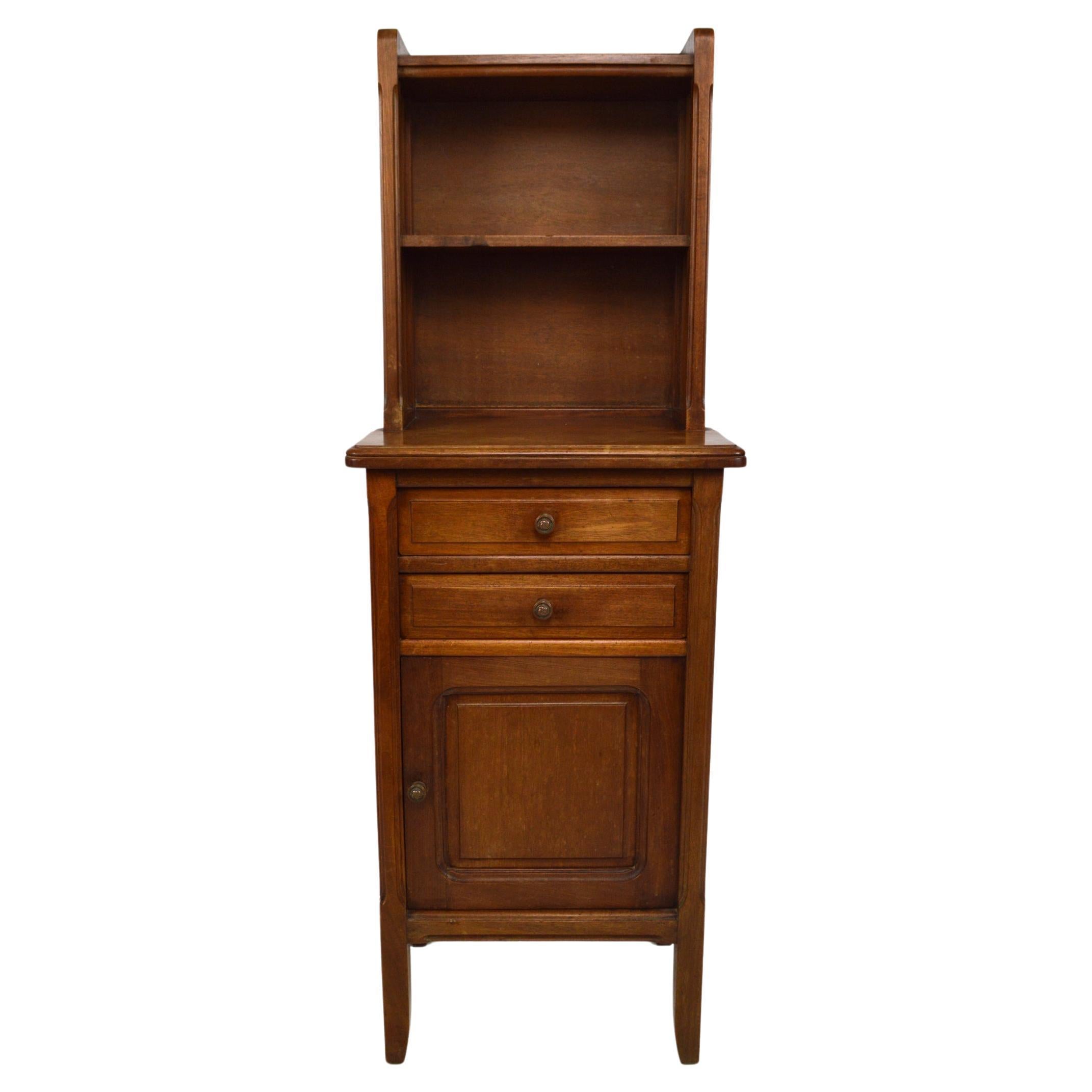 Art Nouveau Bedside Table by Mathieu Gallerey in Mahogany, France, circa 1920 For Sale