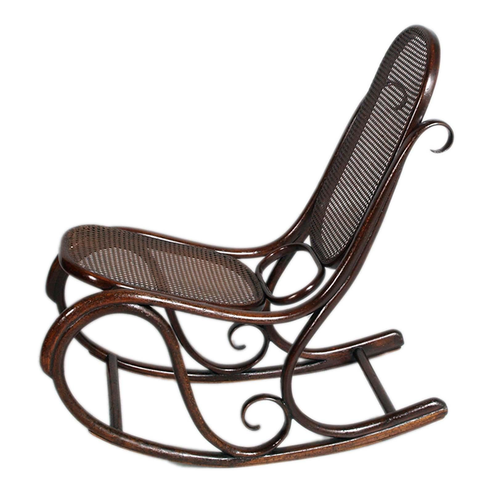 Mecedora Art Nouveau de Haya y Tejido de Jacob and Josef Kohn, Década de 1910 Austríaco en venta