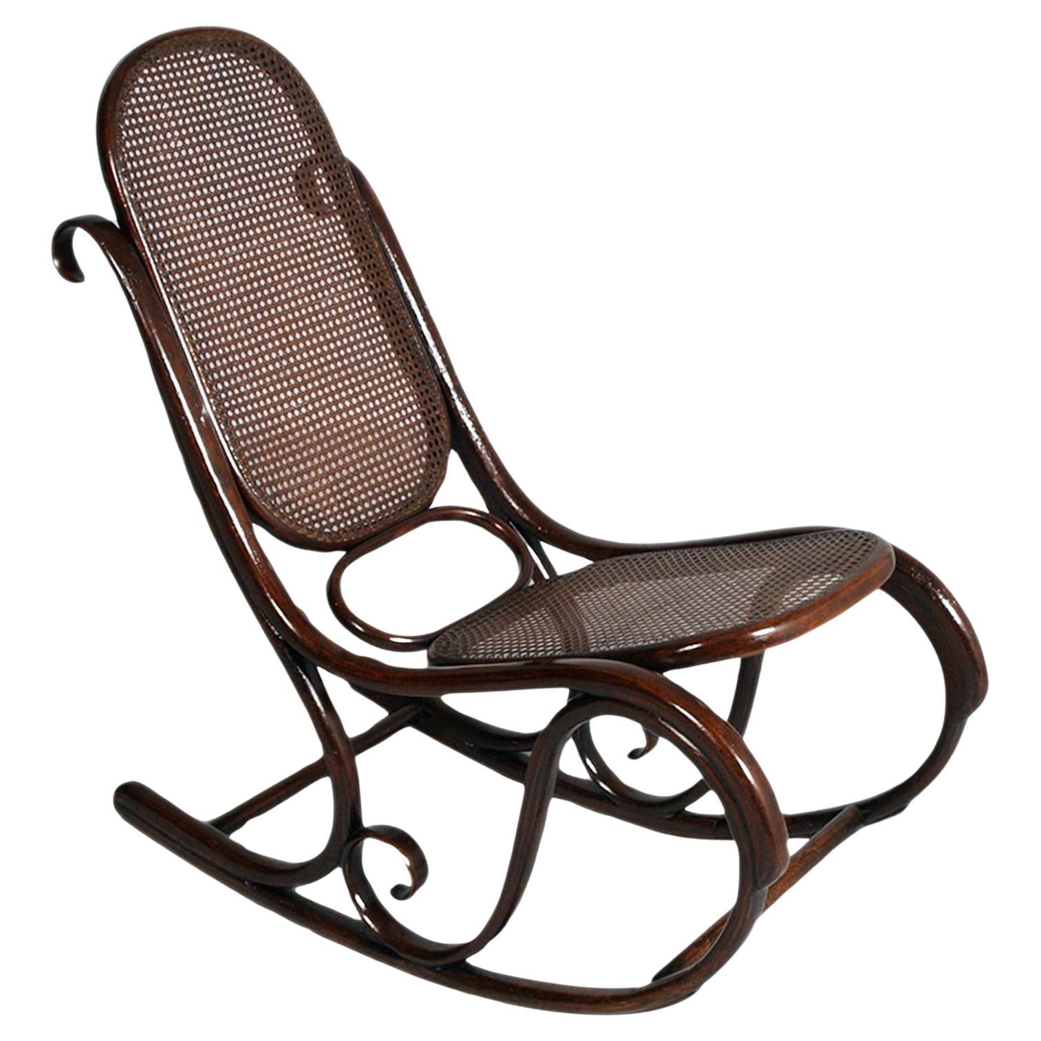 Mecedora Art Nouveau de Haya y Tejido de Jacob and Josef Kohn, Década de 1910 en venta