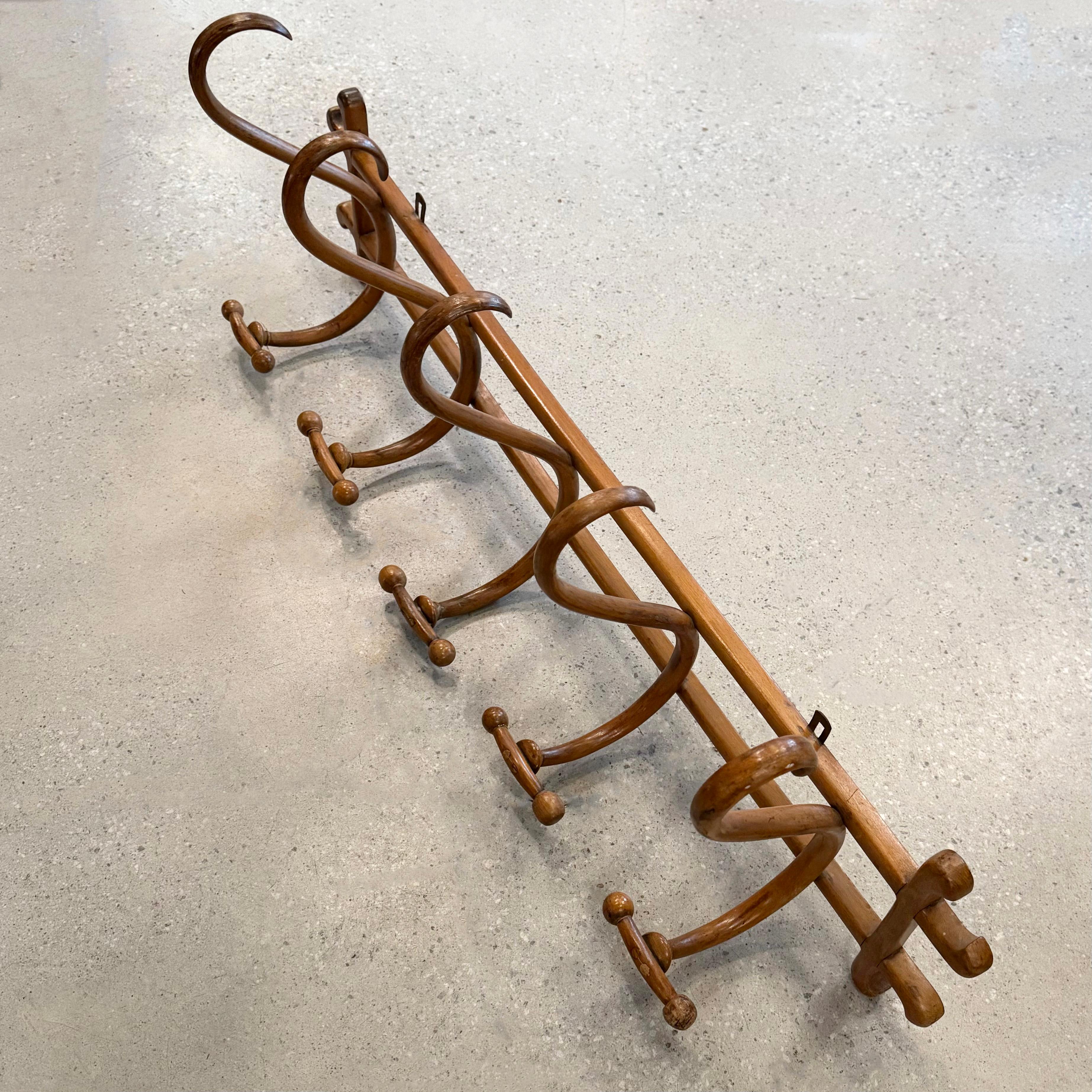 19th Century Art Nouveau Beech Bentwood Wall Coatrack By Gebrüder Thonet