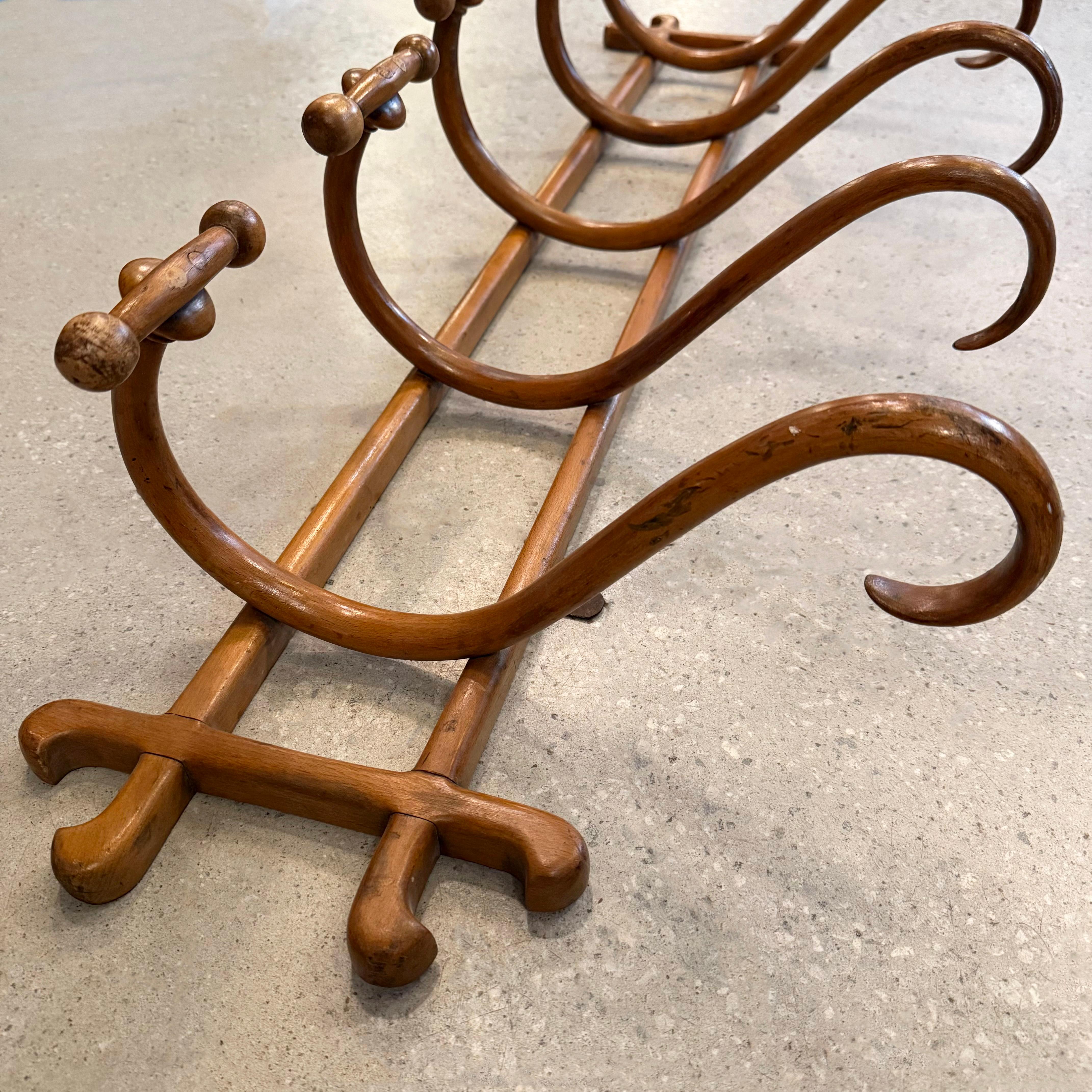 Art Nouveau Beech Bentwood Wall Coatrack By Gebrüder Thonet 1