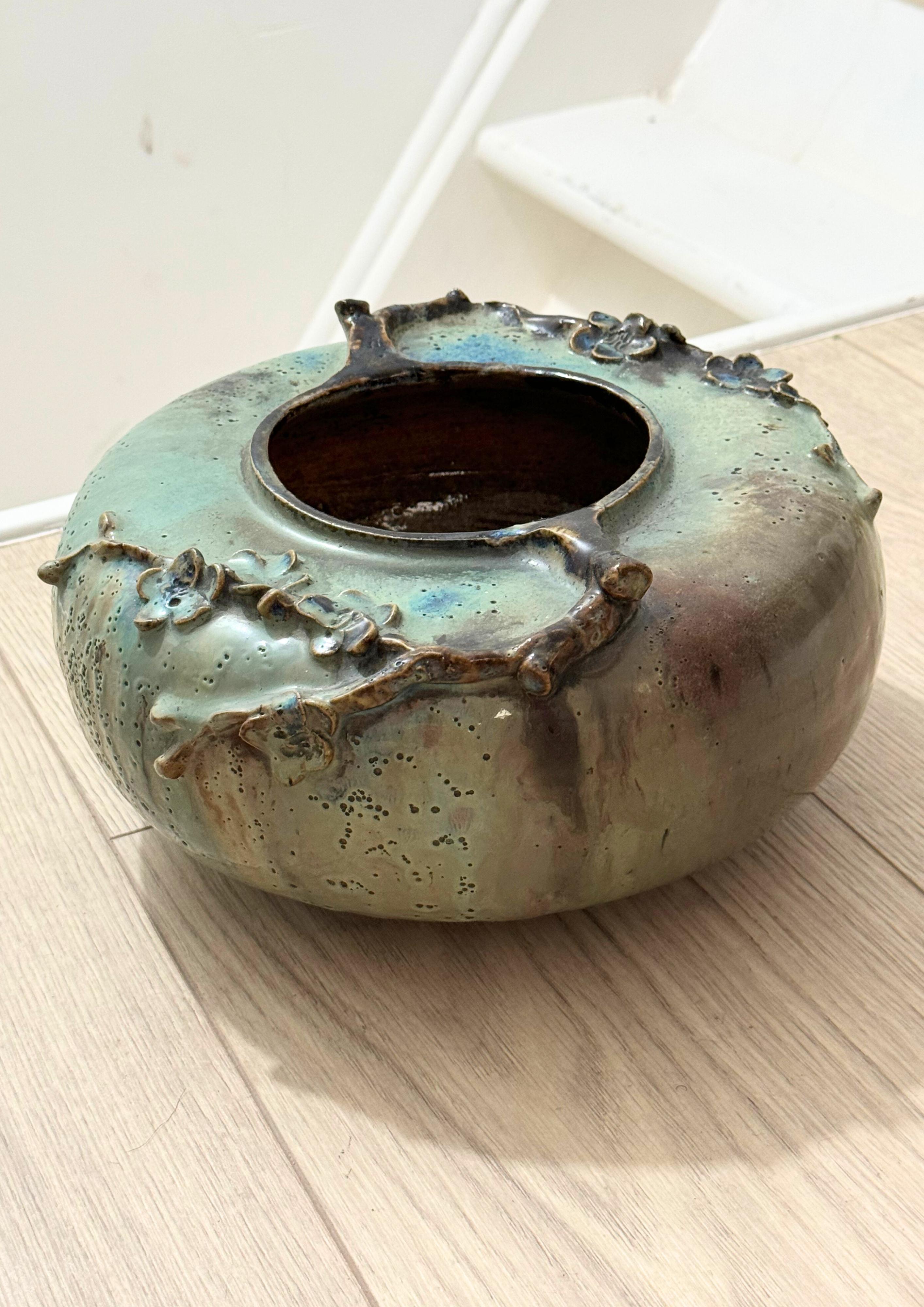 Smaltato Vaso in Studio Nouveau Belgio in gres Studio Pottery in vendita