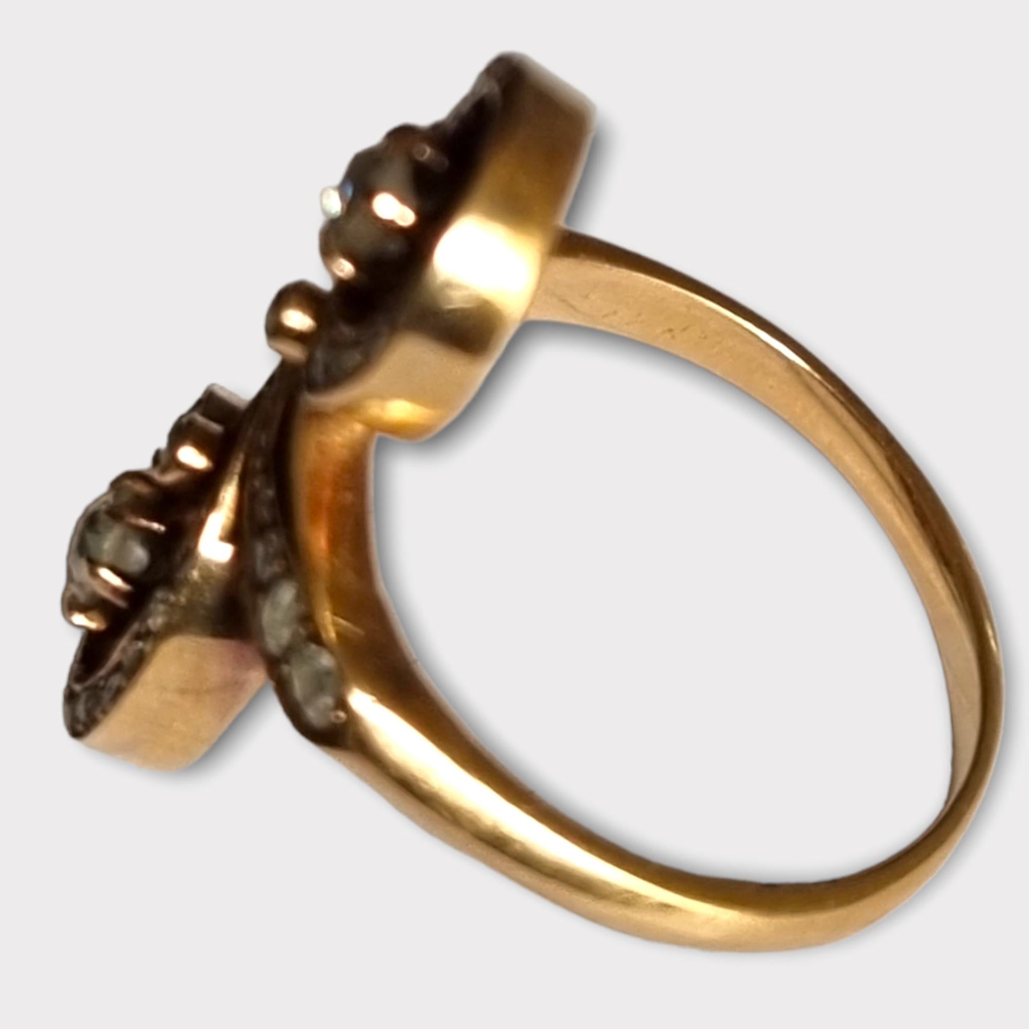 Old European Cut Art Nouveau / Belle Epoque 1900 Diamond Ring in 18Karat Gold For Sale
