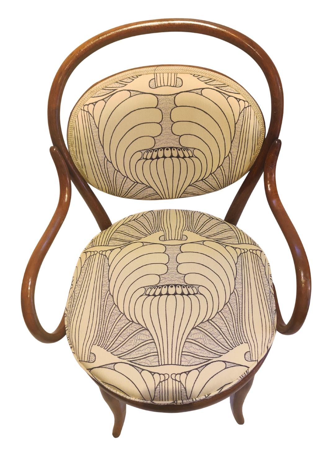 Jugendstil-Sessel aus Bugholz, Thonet zugeschrieben, um 1900 (Poliert) im Angebot