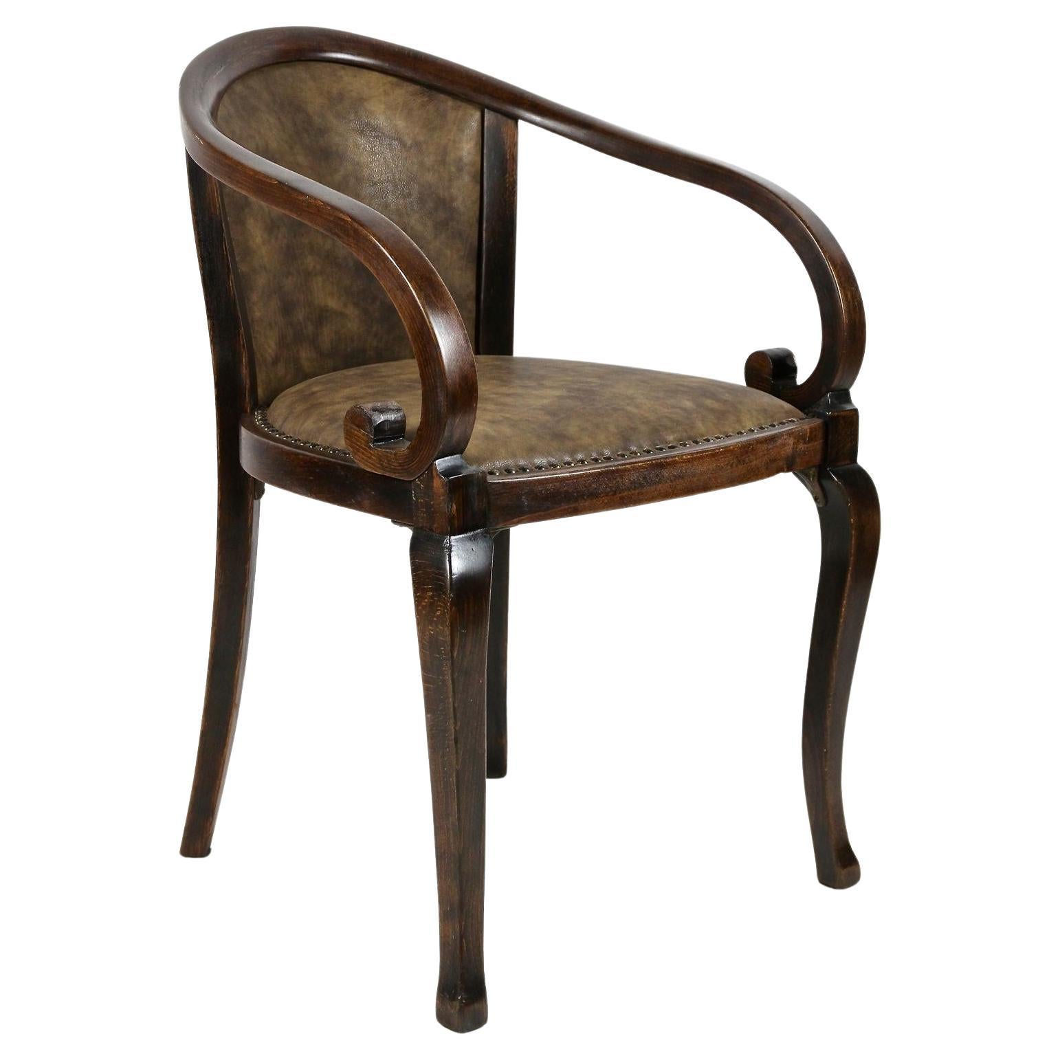 Jugendstil-Sessel aus Bugholz von Thonet – spätes 19. Jahrhundert, Österreich, um 1895